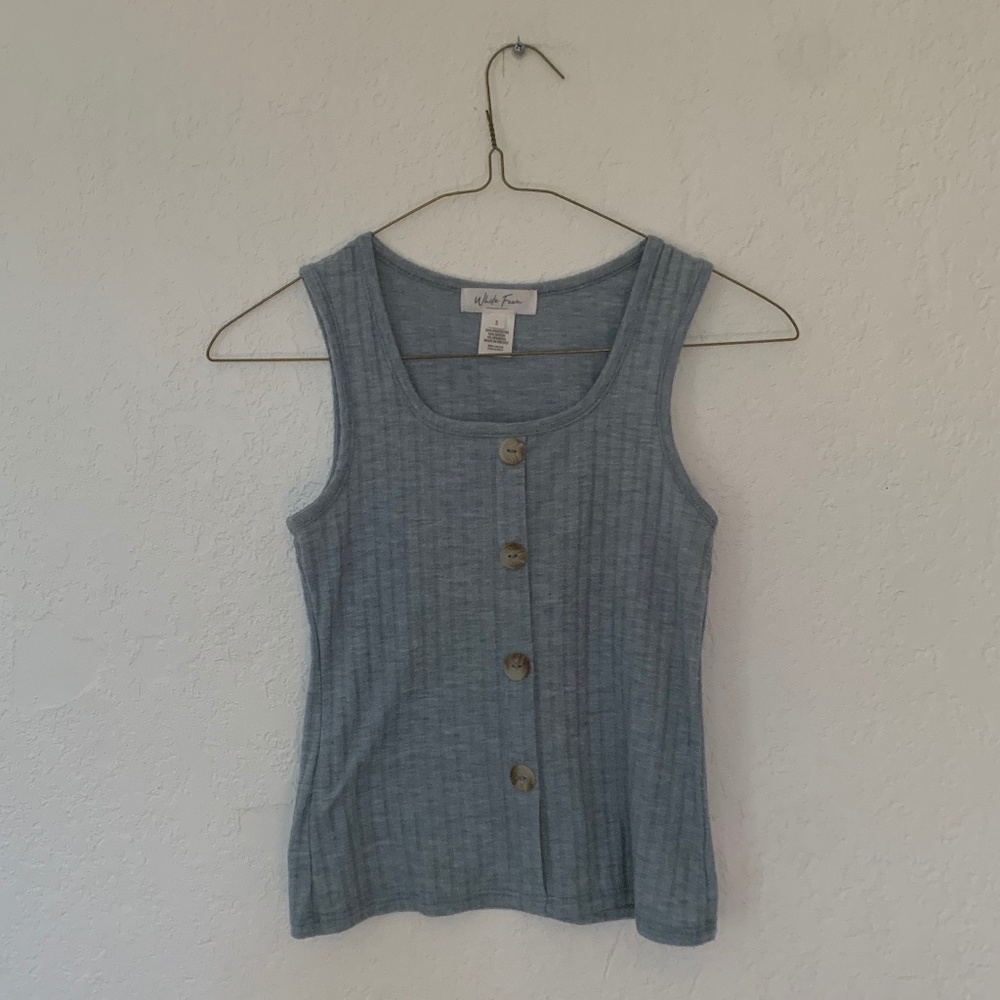 Cute Blue Button Down Tank